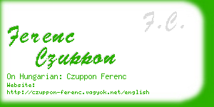 ferenc czuppon business card